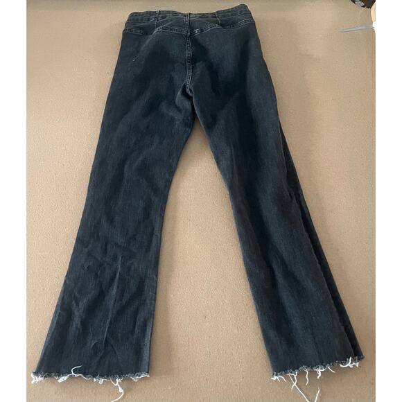 Diesel High Rise Zip Jeans Y2K Black Denim Straight Leg Distressed Hem 28 - Picture 2 of 5